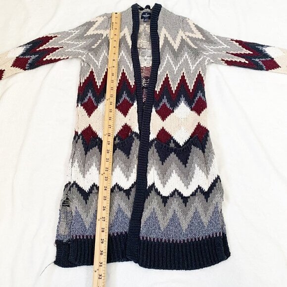 American Eagle thick heavy knit long lines tunic duster long sleeve open sweater - Picture 7 of 7